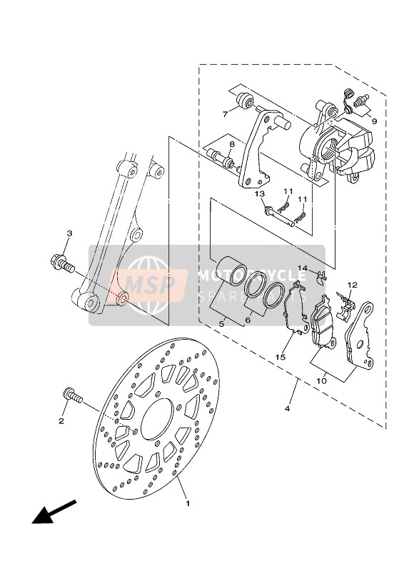 4S5F59390000, Clip,  Pad, Yamaha, 1